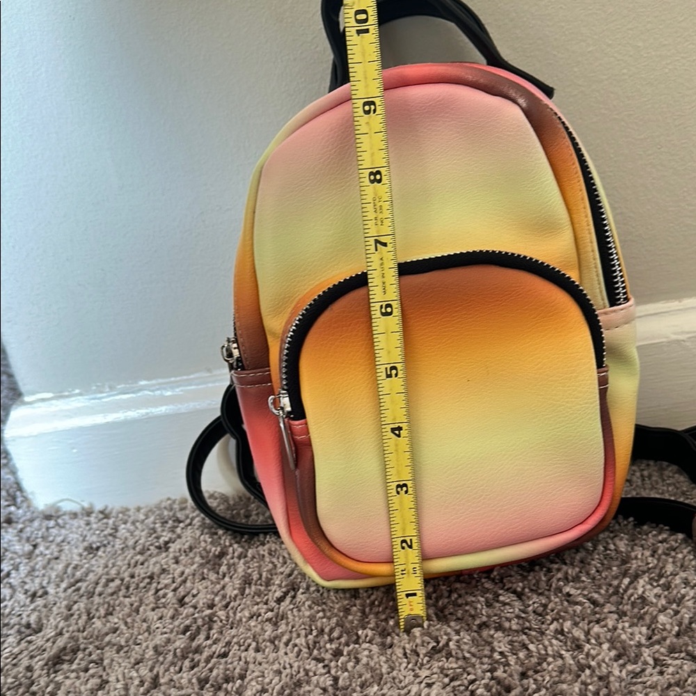 2/$20 Mini Backpack Purse Wild Fable in&out zip pockets adj straps Yellow Pink - Picture 11 of 12